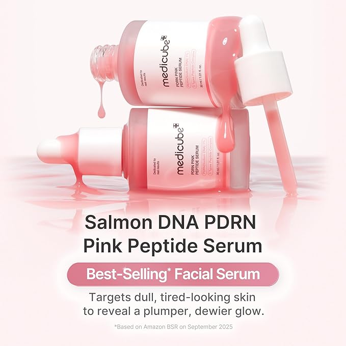 edicube Salmon DNA PDRN Pink Peptide Serum, Pink glow serum, Peptide, Niacinamide, Hydrating & Moisturizing & Firming, Uneven Skin Tone, Korean Skincare | 1.01 fl.oz. (1.01 fl.oz., Salmon DNA PDRN)